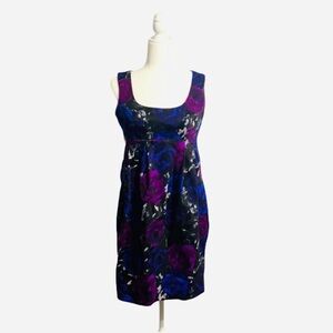 Michael Kors Dress Purple Floral Shift Mini Spring Wedding Garden Prom Size 2